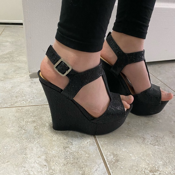 Wedges black shoes 👠 - Picture 3 of 6